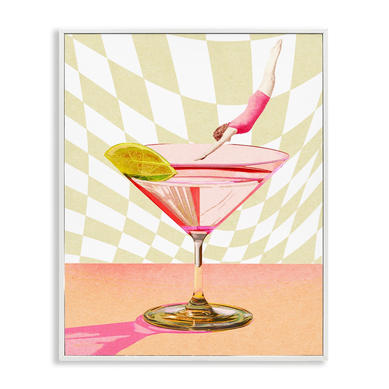 Stupell Industries Diving into Cocktail Framed Giclee Wall Art Design by Daphne Polselli